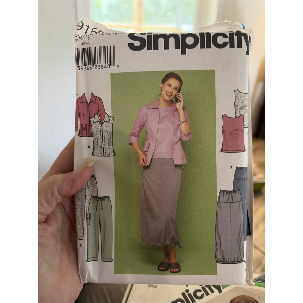 VTG 2000 Y2K Cut Simplicity Pattern 9156 Drawstring Bottom Skirt & Tops 14-20